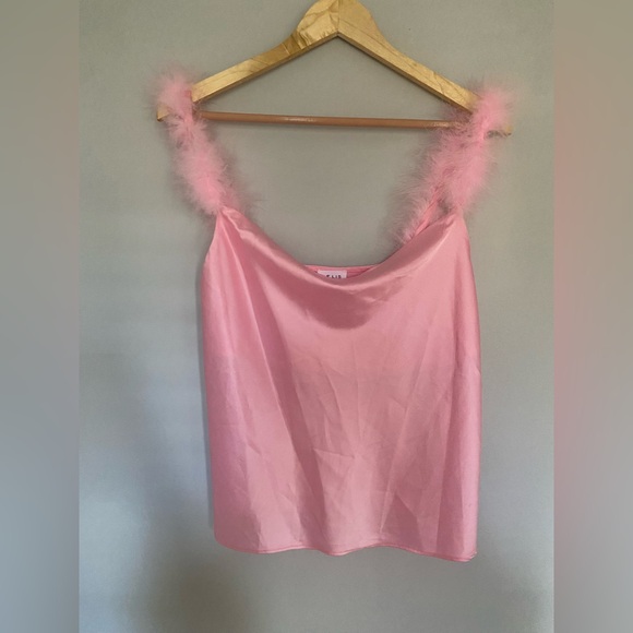 Le Lis Pink Feather Strap Tank Top Size Small - Picture 1 of 5